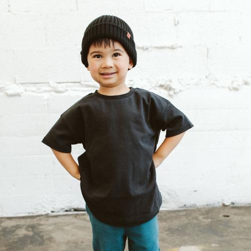 Goumi Kids Organic Cotton Knit Beanie - Shadow, 0-12 M