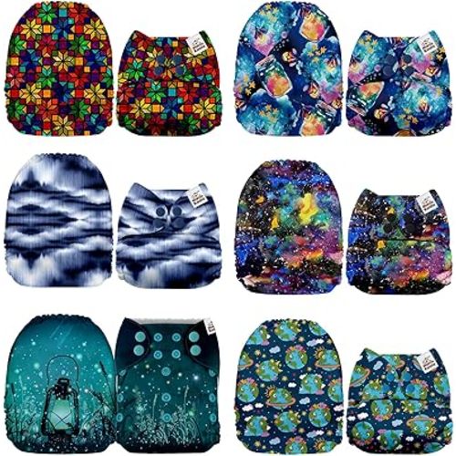 Mama Koala 1.0 Cloth Diapers for Babies, 6 Pack Pocket Shell Only (NO Inserts) - One Size Washable and Reusable Pocket Diapers for Newborns and Toddlers - 160030