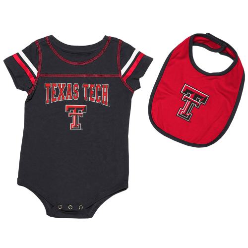 Newborn & Infant Colosseum Black Texas Tech Red Raiders Chocolate Bodysuit & Bib Set