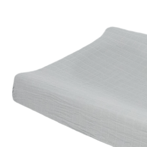 Organic Cotton Muslin Changing Pad Cover - White Sage