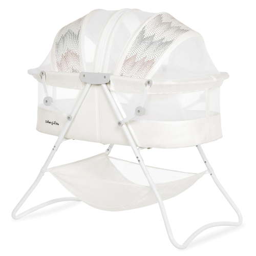 Dream On Me Karley Bassinet, Foldable Bedside Baby Sleeper, Dove White, Quick Fold, Easy Carry, Large Storage