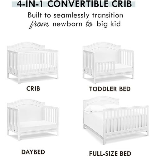 DaVinci Charlie 4-in-1 Convertible Crib in White, Greenguard Gold Certified