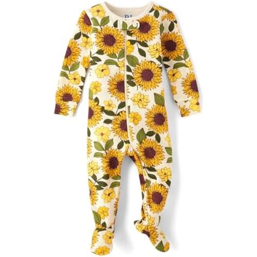 The Children's Place baby-girls And Toddler Snug Fit 100% Cotton One Piece Zip Front Footed Pajama