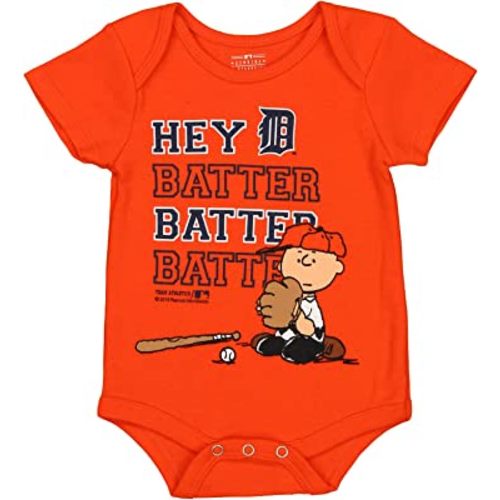 Outerstuff MLB Detroit Tigers Baby Boys Newborns and Infants Peanuts Love Baseball Creeper, Orange