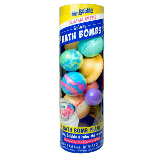 Mr. Bubble Galaxy Bath Bombs for Kids, 8 Planet Set, Bubble Gum Scent, Fizzing and Bubbles