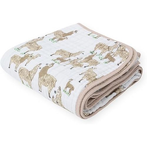 Little Unicorn Original Premium Cotton Quilt | Multi-Layered & Extra-Soft Muslin Fabric |for Babies & Toddlers (Llama Llama)