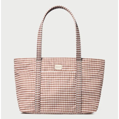 Mira Brown Gingham Everyday Tote | Totes | Handbags