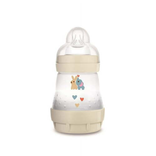 MAM Easy Start Anti-Colic Baby Bottle, 5 oz (1 Count), Slow Flow Nipple, Baby Linen