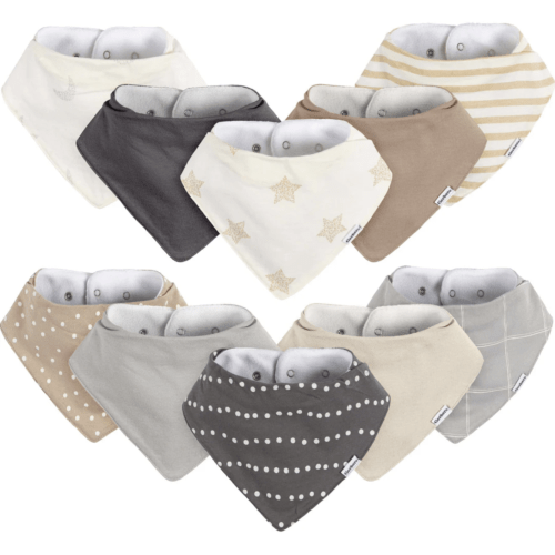 10-Pack Baby Neutral Stars Moons Jersey Bandana Bibs – Gerber Childrenswear