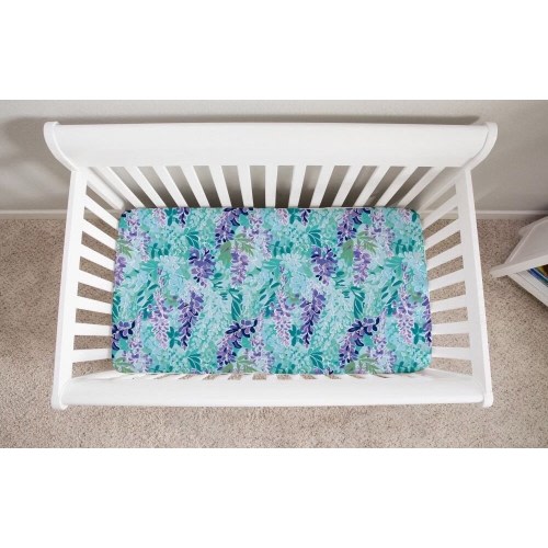Preppy Wisteria Crib Sheet, Floral Crib Sheet, Girly Crib Sheet, Preppy Crib Sheet