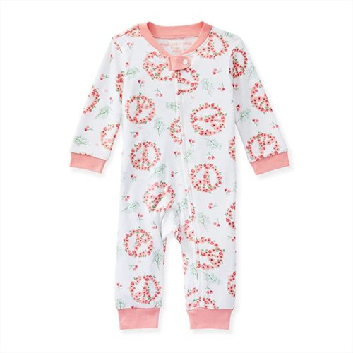 Burt's Bees Baby Baby Girls' Sleep and Play Pajamas, 100% Organic Cotton One-Piece Romper Jumpsuit Zip Front Pjs
