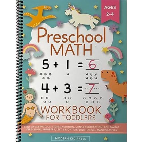 Preschool Math Workbook for Toddlers Ages 2-4: Beginner Math Preschool Learning Book with Number Tracing and Matching Activities for 2, 3 and 4 year olds and kindergarten prep