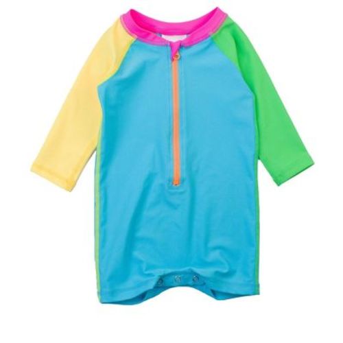 RuggedButts Baby Boys Long Sleeve One Piece Rash Guard - Down By The Bay, Size: 6-12m