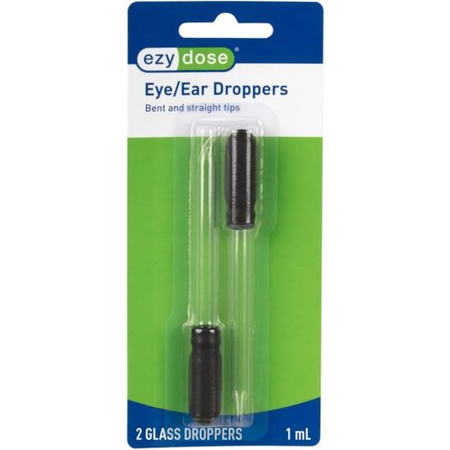 EZY DOSE Ear and Eye Medicine Dropper, 1mL Glass Liquid Dispenser with Straight & Bent Tips, BPA-Free Design for Precise Dosing, Ideal for Eye Drops, Ear Care, & Small Pets