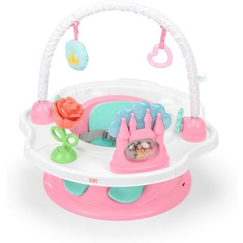 Bright Starts Disney Princess SuperSeat, Fun Baby Seat for Sitting Up, Playtime, and Meals, Ages 4 Months to 4 Years, Pink