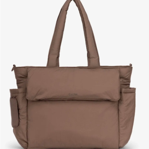 Diaper Tote Bag with Laptop Sleeve - HAZELNUT