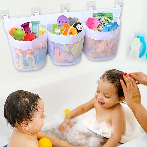 Bath Toy Storage Organizer Bathtub Holder for Toys Tub Toys Basket Bathroom Net Bag Kids Hanging Mesh