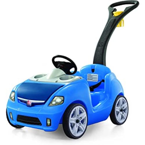 Amazon.com: Step2 Whisper Ride II Kids Push Cars, Ride On Car, Seat Belt, Horn, Max Weight 50 lbs., Quick Storage, Stroller Substitute, Blue