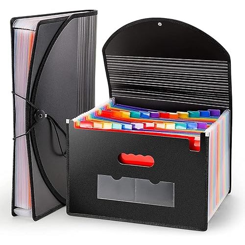 Large Accordion File Organizer, 24 Pockets Legal File Folder, Expanding File Folder for Legal/Letter/A4 Size Papers, Receipt, Bills, Important Documents