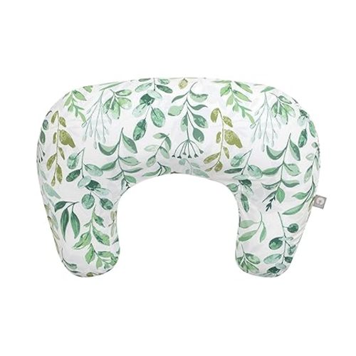 Boppy Nursing Pillow - Ergonomic Bottle & Breastfeeding Pillow with High, Firm, Large Area, Water-Repellent Cushion with Washable Cover; Baby Safety Alliance Verified - Sage Green Leaf