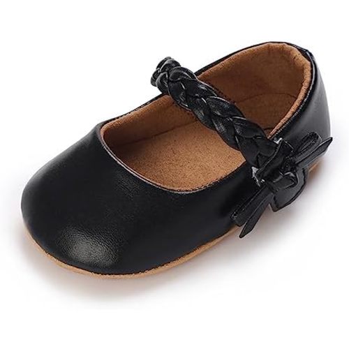 COSANKIM Baby Girls Mary Jane Flats Shoes Anti-Slip Rubber Sole Infant Toddler Princess Wedding Dress Shoes