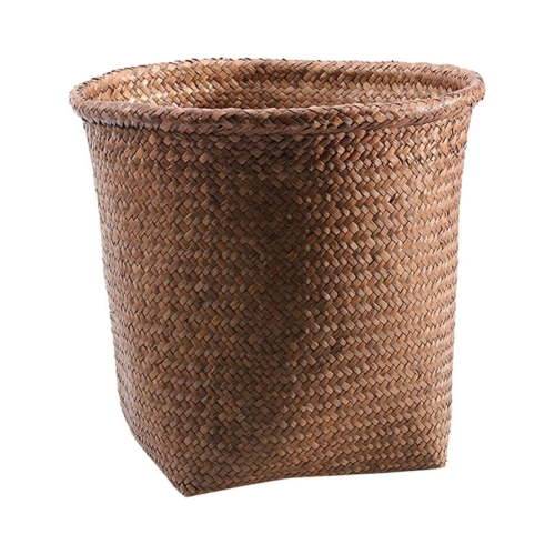 Rovga Can Basket Woven Waste Wastebasket Garbage Rattan Bedroom Bathroom Straw Kitchen Small Office Rubbish Cans