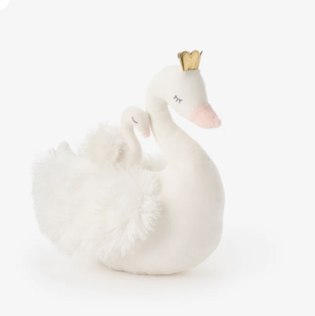 Mama + Baby Swan Plush Toy Set