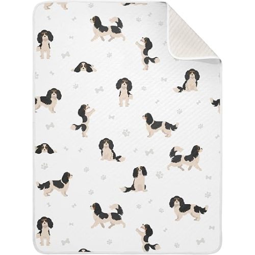 Swaddle Blanket Cavalier King Charles Spaniel Cotton for Infants, Receiving Lightweight Soft Swaddling for Crib, Stroller, Nursery, Puppy, 30x40 in