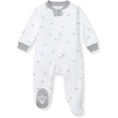 Burt's Bees Baby Boys' Organic Cotton Loose Fit Sleep and Play One-Piece Zip Front Footed Pajamas