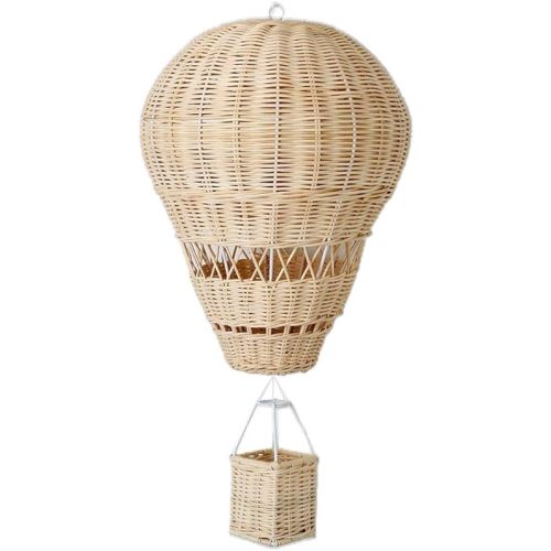 Rattan Hot Air Balloon Wall Decor Woven Wall Hanging Hot Air Balloon for Kids Room Art Photography Apartment Dorm Room Backdrop Pendant Decoration
