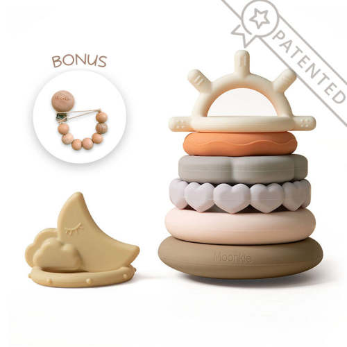 Personalized Stacking Teething Rings (Nature)