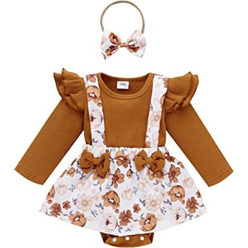 Infant Baby Girl Bodysuits Romper Lace Sweater Onesie Shorts Ruffle Long Sleeve Newborn Fall Winter Clothes