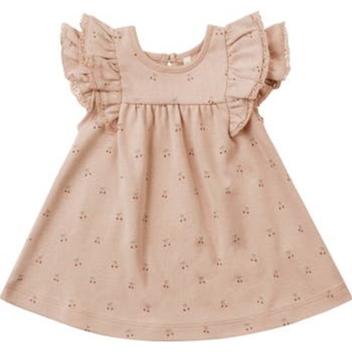 Rylee + Cru Cherries Flutter Sleeve Organic Cotton Dress | Nordstromrack