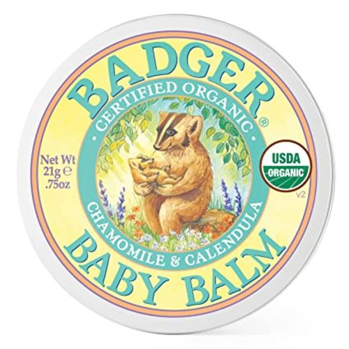 Badger - Baby Balm, Chamomile & Calendula, Certified Organic Baby Balm, Cradle Cap Balm for Babies, Baby Rash Balm, Baby Skin Care, 0.75 oz - 0.75 Ounce