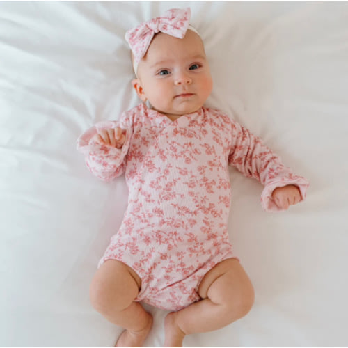 Ruffle Cuff Long Sleeve Winged Bodysuit