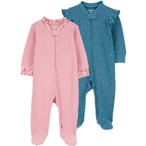 Baby 2-Pack 2-Way Zip Thermal Textured Sleep & Play Pajamas | Carter's