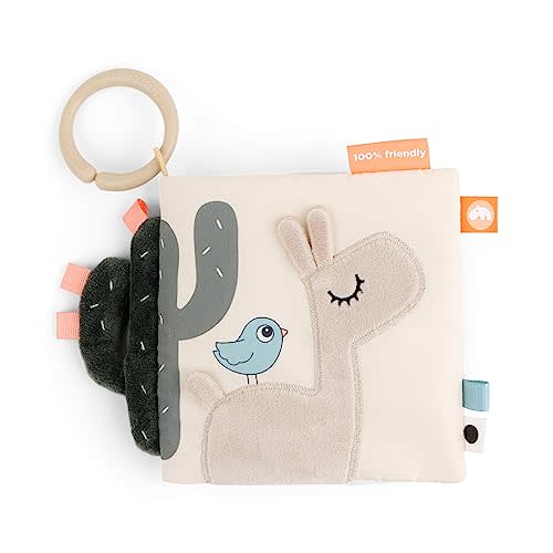 Done by Deer Baby Activity Book Lalee - Engaging and Educational Sensory Play for Babies and Toddlers - Hidden Teether, Baby Mirror, Discover stimulating Features with Lalee The Llama, Crinkle Book