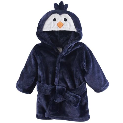 Luvable Friends Unisex Baby Plush Bathrobe, Boy Penguin, 0-9M