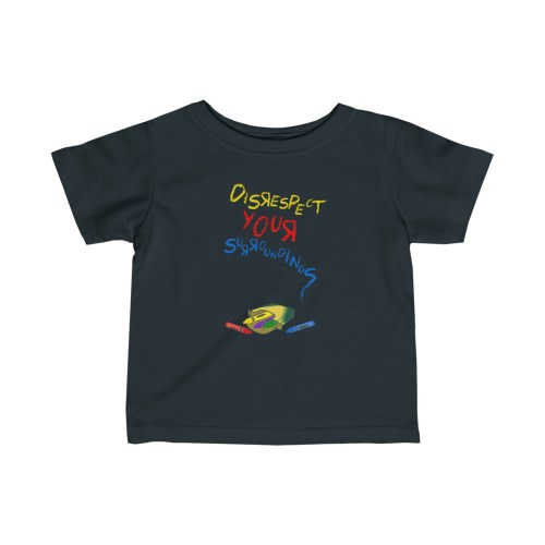 Punk Toddler Tee: Embrace Chaos with A Day To Remember Lyrics - Disrespect Your Surroundings - Edgy Pop Punk Kids Shirt - Crayon Graffiti