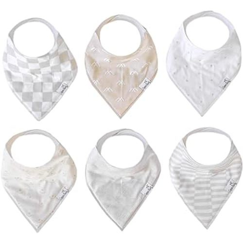 Copper Pearl Baby Bandana Bibs - 6 Pack Soft Cotton Baby Bibs for Drooling and Teething, Absorbent Drool Bibs for Baby Girl and Boy, Adjustable to Fit Newborns to Toddlers, Tons of Styles (Henry Set)
