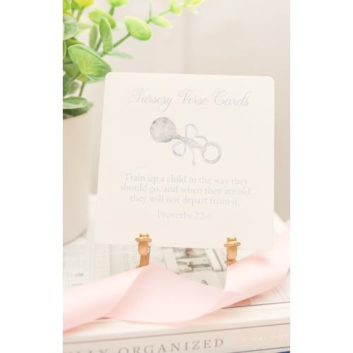 Nursery Scripture Cards with Easel / Baby / Bible Verses / with Gold Bamboo Easel