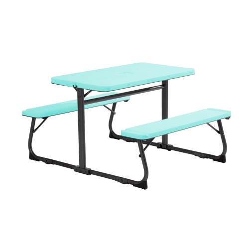 Your Zone Folding Kid's Picnic Activity Table for Ages 3-8, Teal