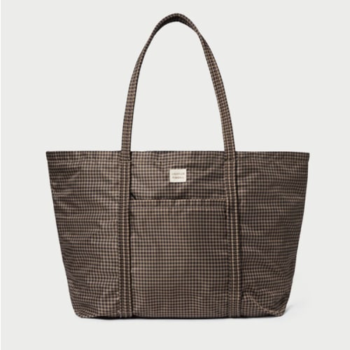 Loeffler Randall- Overnight Travel Tote- Brown/Black Check