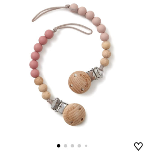 SAMiGO Pacifier Clips for Baby Girls Pacifier Holders Silicone Paci Binky Clips - 2 Pack