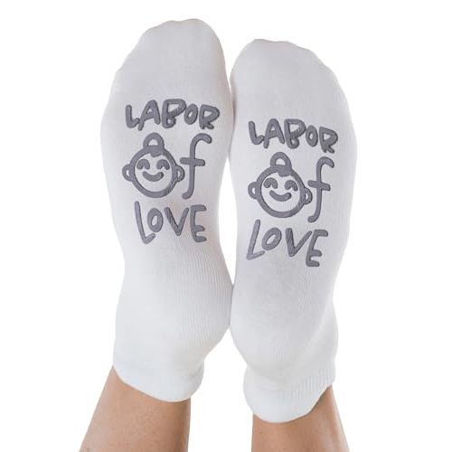 Kindred Bravely Labor and Delivery Inspirational Fun Non Skid Socks for Maternity and Pregnancy