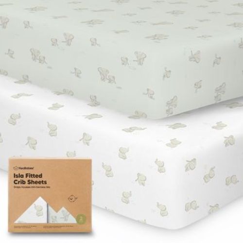 Keababies 2pk Isla Fitted Crib Sheets For Boys, Girls, Baby Crib Sheet, Fits Standard Nursery Crib Mattresses (herb)