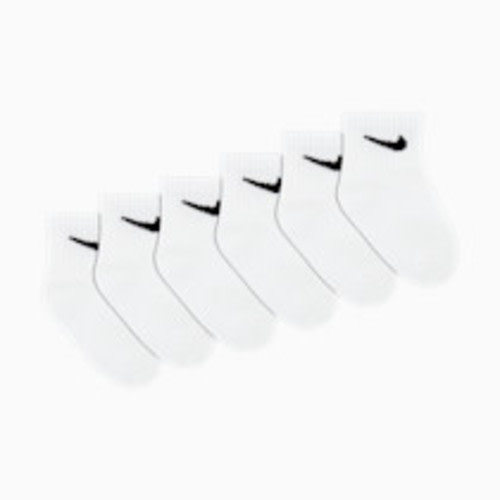 Nike Swoosh Ankle Socks (6 Pack) - White, 6-12 M