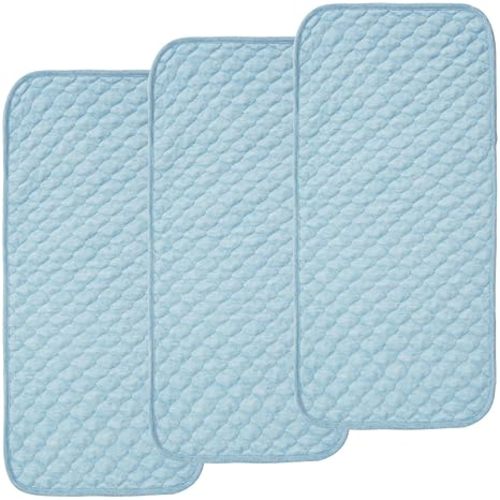 BlueSnail Quilted Thicker Waterproof Changing Pad Liners,3 Count(Blue 13” x 27”)