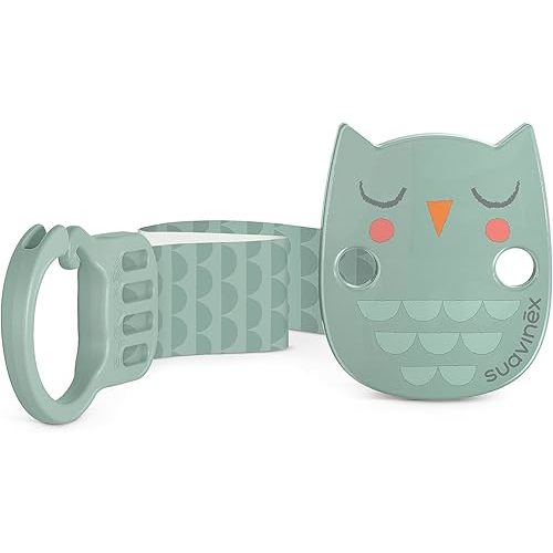 Suavinex Bonhomia Premium Baby Pacifier Clip with Ribbon, Stylish Binky Clips with Double Sided Design, Baby Accessories, Baby Essentials (0mo+), Mint