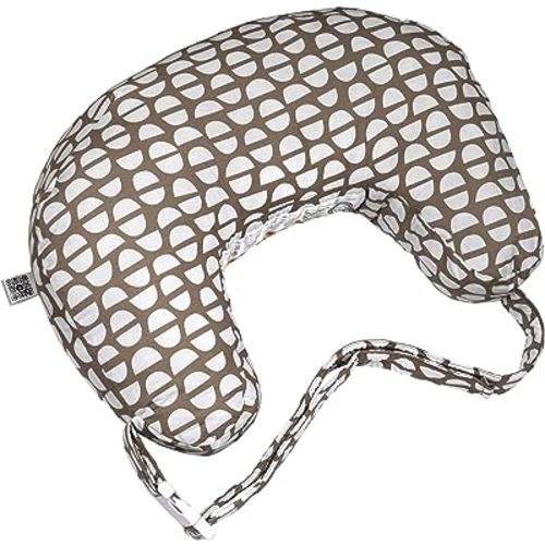 Boppy Nursing Pillow Best Latch, Mocha Half Domes, Created with Lactation Consultant, Firm Contoured and Plush Sides for Two Breastfeeding Options, Padded Belt, Plus Sized to Petite, Machine Washable